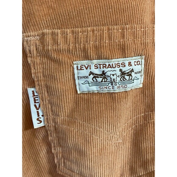 Vtg Levi’s 519 Corduroy Slim Straight Pants Peach High Rise W26 L32 USA Made - Picture 2 of 15